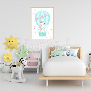 تابلو اتاق کودک فانتزی طرح بالن اسب با رنگبندی جذاب