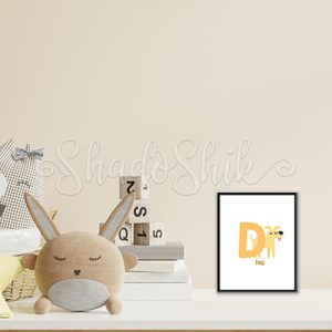 تابلو اتاق کودک فانتزی طرح حرف رنگی D رومیزی