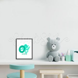 تابلو اتاق کودک فانتزی طرح اختاپوس حرف رنگی O رومیزی