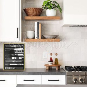 تابلو آشپزخانه خطاطی مدرن طرح KITCHEN KNIFE دیواری