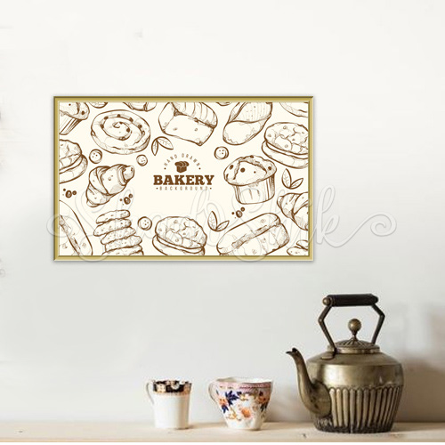 تابلو آشپزخانه فانتزی طرح BAKERY دیواری