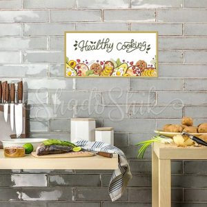 تابلو آشپزخانه فانتزی طرح میوه Healthy Cooking با رنگ های جذاب