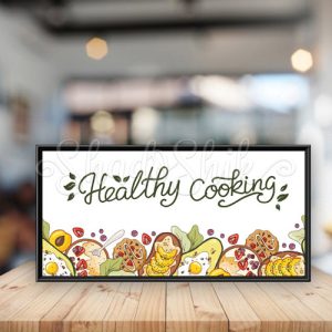تابلو آشپزخانه فانتزی طرح میوه Healthy Cooking دیواری