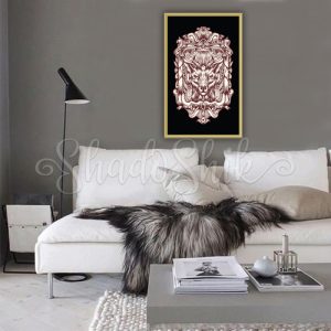 تابلو پذیرایی فانتزی طرح Deer vintage با قاب متنوع