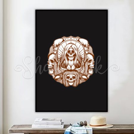 تابلو اتاق نوجوان فانتزی طرح Devil Skull دیواری
