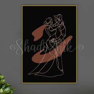 تابلو اتاق خواب فانتزی مینیمال طرح Couple سبک لاین آرت