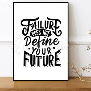 تابلو اتاق نوجوان خطاطی جملات انگیزشی failure does not define سیاه و سفید