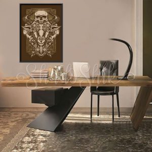 تابلو اتاق کار مدرن طرح Goat Skull وینتیج