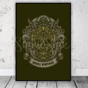 تابلو دفتر کار مدرن طرح Skull دیواری