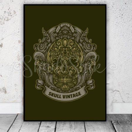 تابلو دفتر کار مدرن طرح Skull دیواری