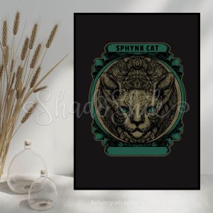 تابلو دفتر کار مدرن طرح Sphynx Cat دیواری