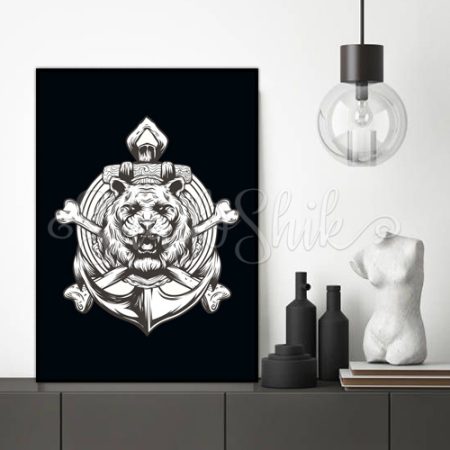 تابلو اتاق نوجوان فانتزی طرح tiger anchor وینتیج