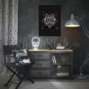 تابلو اتاق نوجوان فانتزی طرح lion mecha دیواری