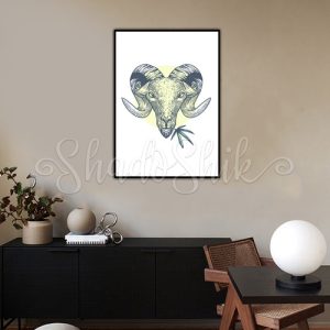 تابلو اتاق نوجوان فانتزی طرح marijuana goat دیواری