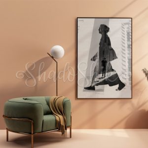 تابلو پذیرایی مدرن طرح سایه زن طرح سیاه و سفید