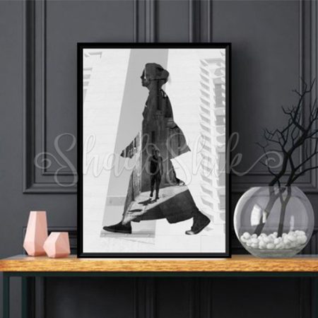 تابلو پذیرایی مدرن طرح سایه زن دیواری