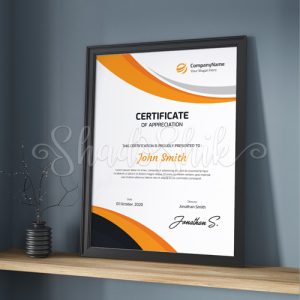 تابلو گواهینامه و تقدیرنامه طرح سفید John Smith رومیزی