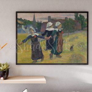 تابلو پذیرایی کلاسیک نقاشی اثر پل گوگن طرح رقص دخترها دیواری