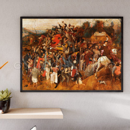 تابلو پذیرایی کلاسیک نقاشی اثر پیتر بروگل طرح جنگ دیواری