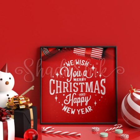 تابلو جشن کریسمس طرح کادو Merry Christmas رومیزی