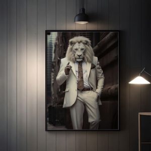 تابلو فانتزی شیر سفید
